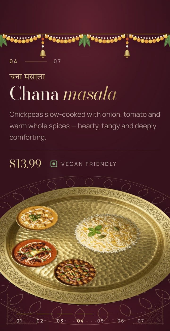 Swagat homepage thali on a phone