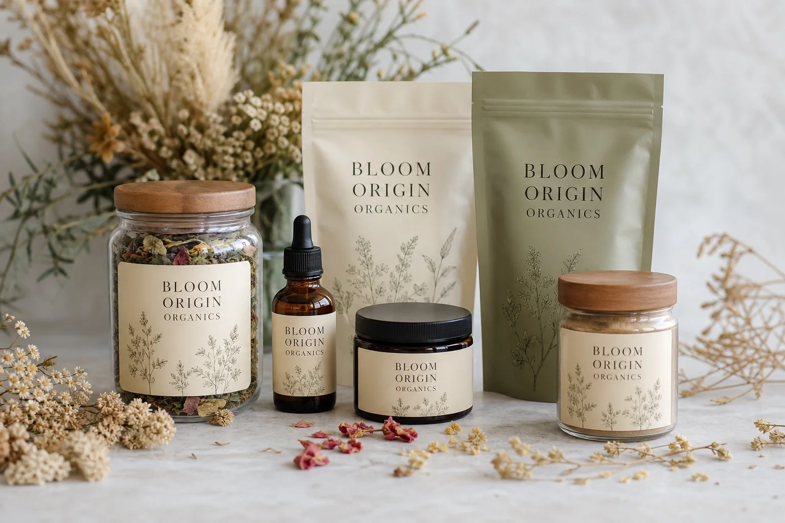 Bloom Origin Organics Package Design