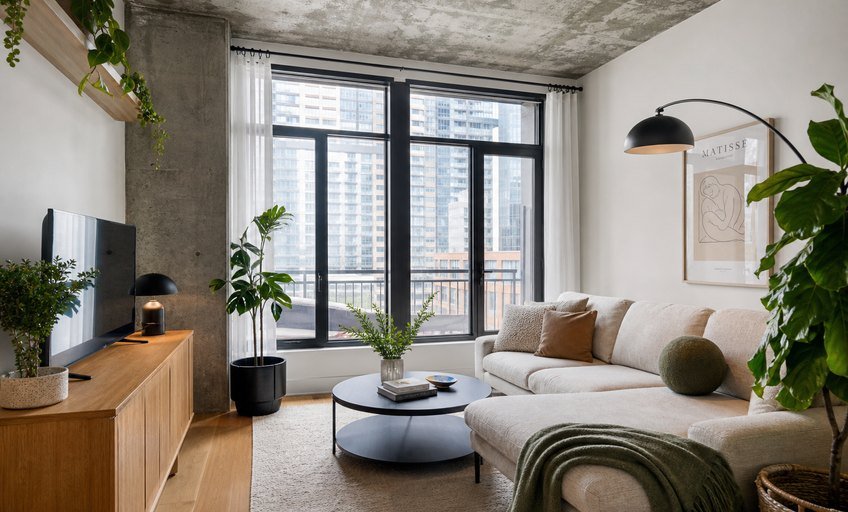 RB Rental Properties loft living room interior