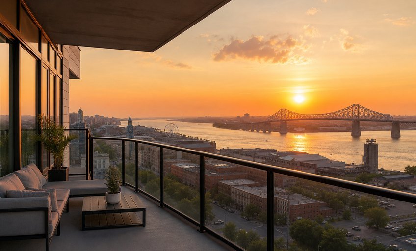 RB Rental Properties Montreal balcony city view