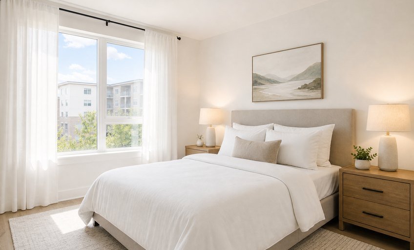 RB Rental Properties staged bedroom rental unit