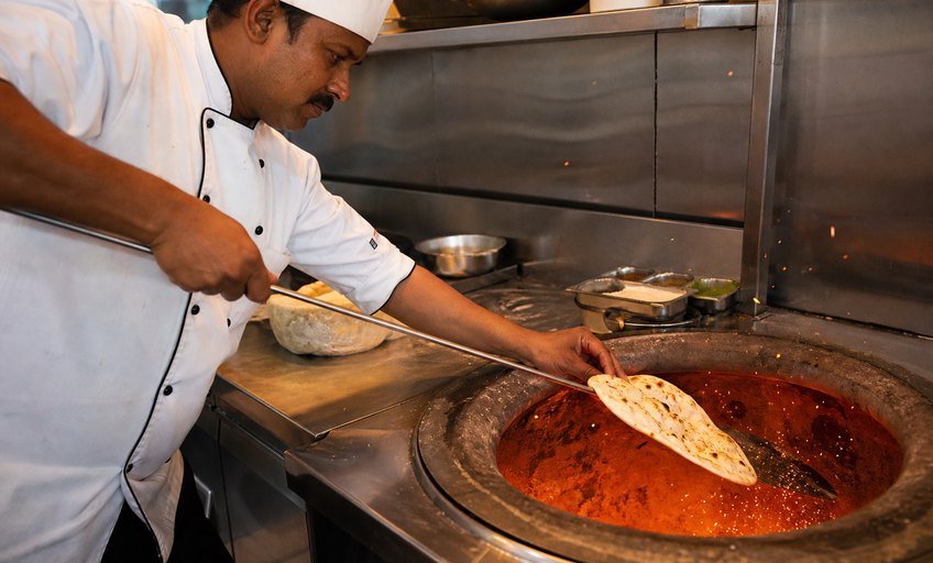 Swagat Restaurant tandoor kitchen naan baking