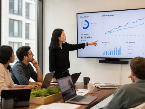 Vibrant analytics dashboard with rising bar and line charts for growth optimization.