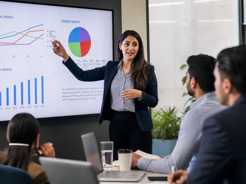 Colorful marketing conversion funnel visualization showing users converting into sales.